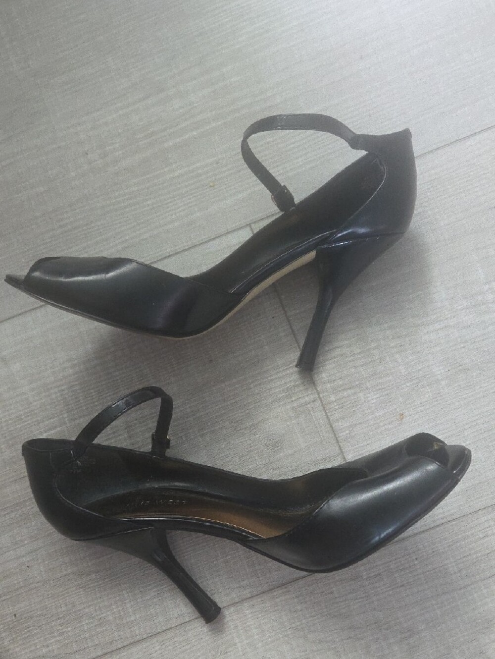 Nine West Black Peep-Toe Ankle-Strap Heels - Picture 4 of 5
